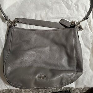 Round Gray coach purse